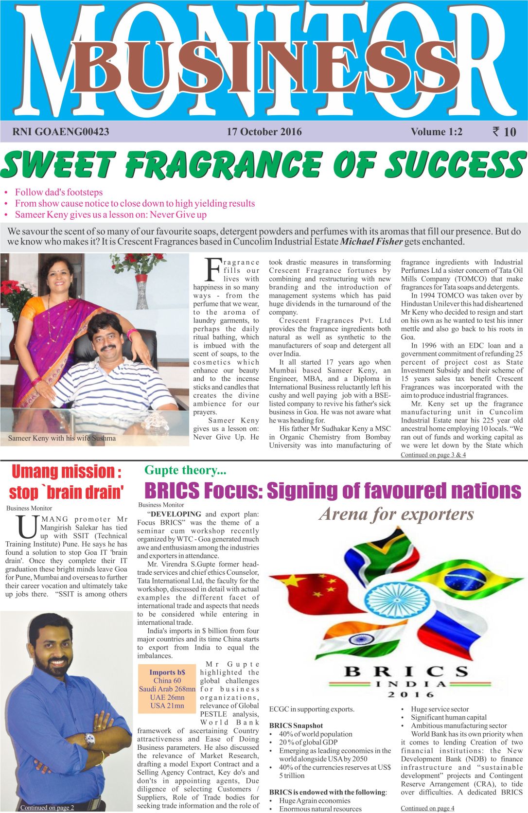 Business Monitor Cover story Page 1